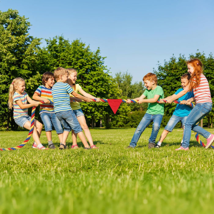 HOKINETY Tug of War Rope for Kids & Adults - 20ft Soft Cotton Outdoor Pulling Rope with Flag for Team Building Activities Field Day Family Reunions...