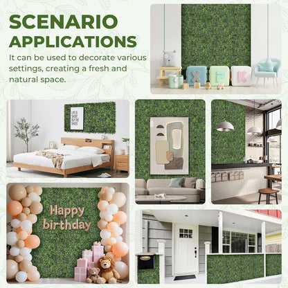 Artificial Grass Wall Panel Screen: 10"x10" 6P (4.2 sqft) UV-Anti Faux Boxwood Panels for Indoor Outdoor Green Wall Decor, Privacy Fence, Patio, Balcony, Party Backdrop