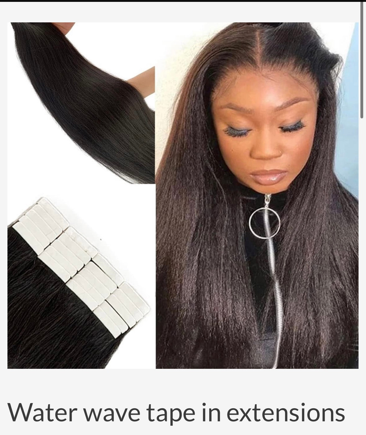 Human Hair Light Yaki Straight Tape in Extensions for Black Women - 20PCS Skin Weft - 9A Brazilian Yaki Hair