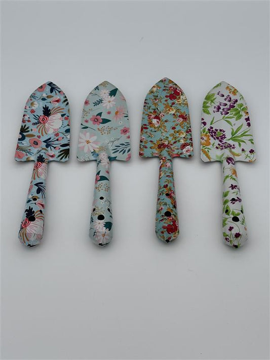 Floral Garden Shovels Gardening Gift for Women Heavy Duty Garden Tools Floral Hand Shovel for Mom Employees Birthday Thank You Gifts (Green Flowers)