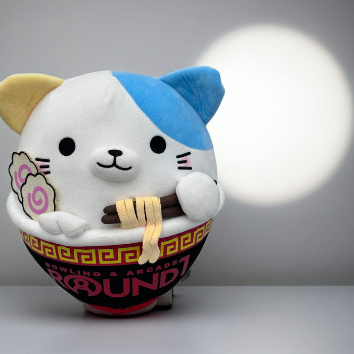 Round1 Ramen Bowl Cat Plush – Kawaii Japanese Noodle Kitty Stuffed Animal