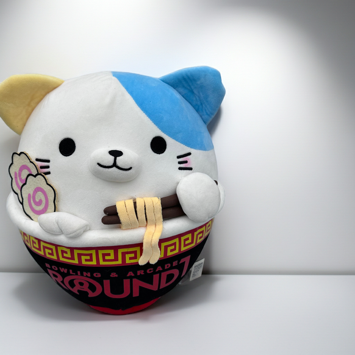 Round1 Ramen Bowl Cat Plush – Kawaii Japanese Noodle Kitty Stuffed Animal
