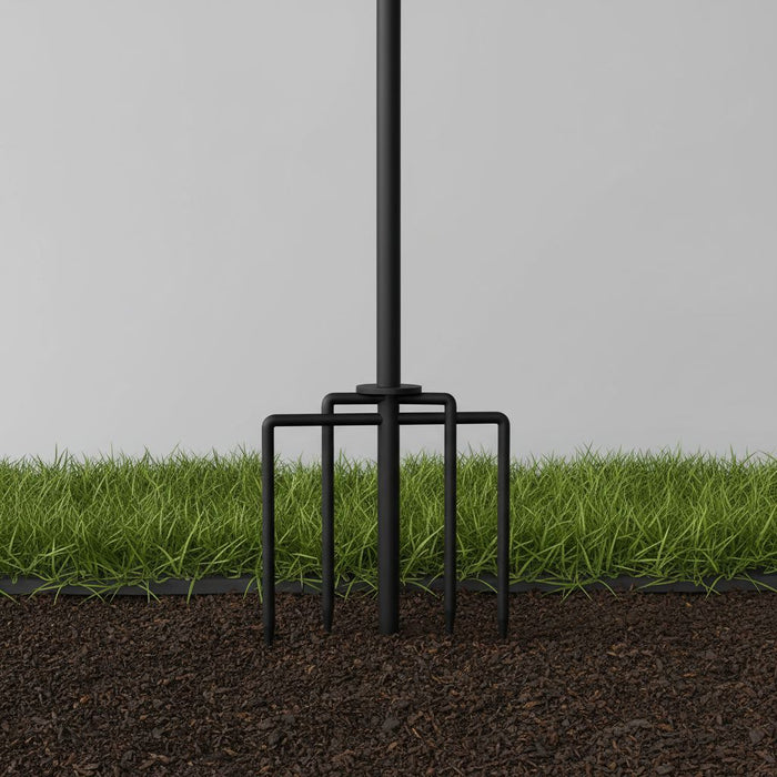 CrossRoad Finds 4-Pack 60" Outdoor Glass Torches – 13.5oz Citronella Fuel Canisters with Heavy-Duty 5-Prong Ground Stakes – Black Landscape Lanterns for Garden, Patio & Backyard Decor