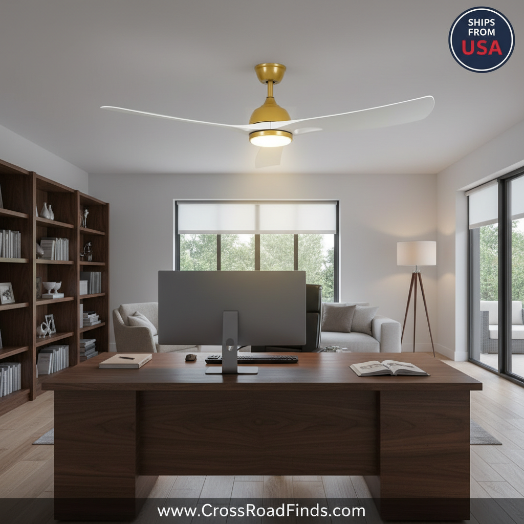 DWVO 56" Smart Ceiling Fan with Light: Silent DC Motor - White