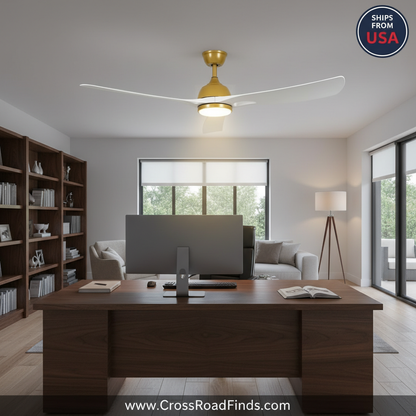 DWVO 56" Smart Ceiling Fan with Light: Silent DC Motor - White
